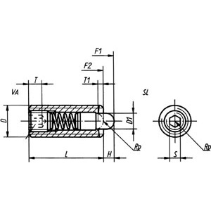 2812L - SPRING PLUNGERS WITH THREADS - Prod. SCU